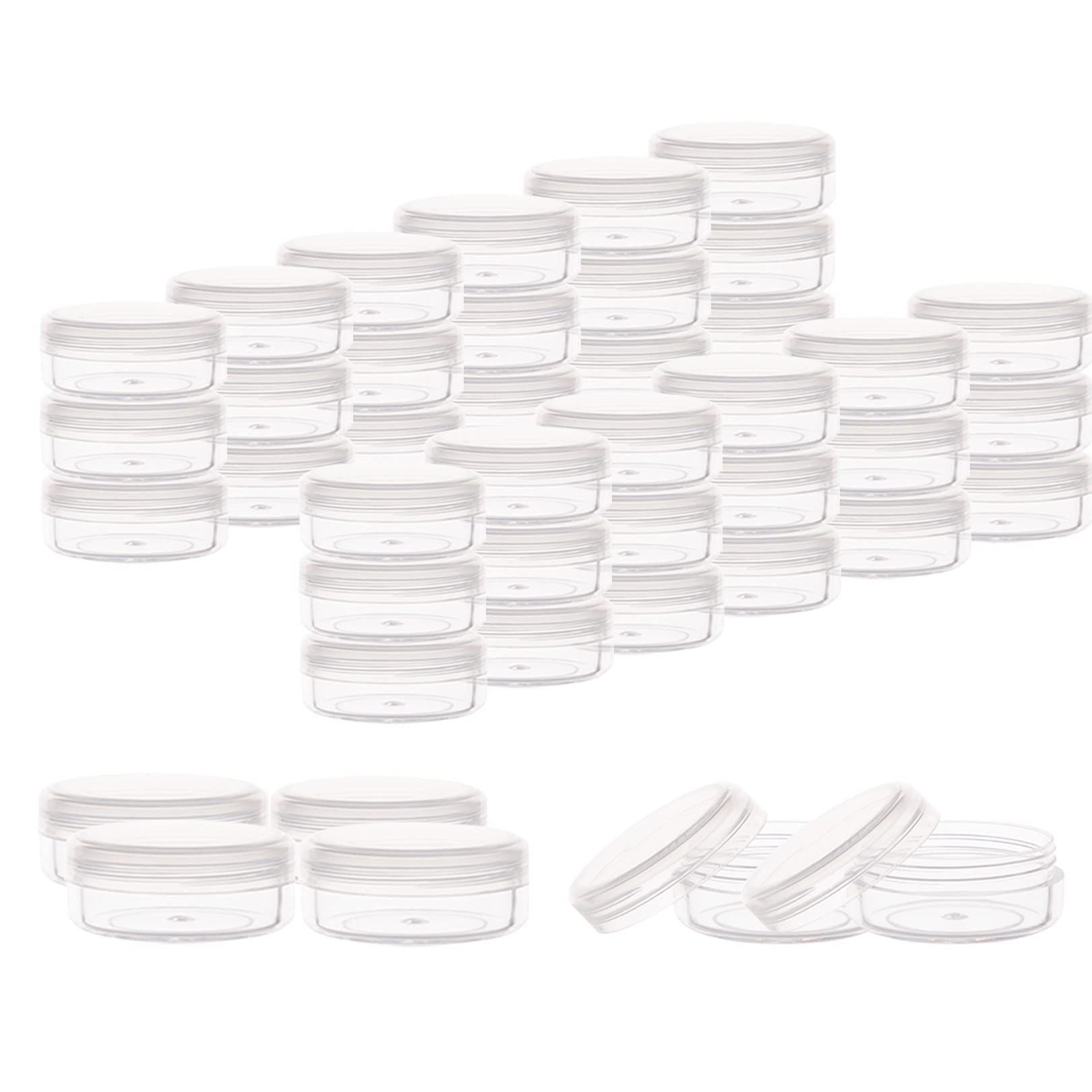 ZEJIA 10 Gram Cosmetic Containers 10pcs Sample Jars with Lids Plastic Makeup Sample Containers BPA Free Pot Jars(Clear)