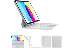 RAYMCRAFT for iPad 11th (A16, 2025)/10th Generation Case with Keyboard, Magic Keyboard for iPad 11th/10th, Springy Backlit Ke