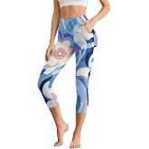 Pinupub Workout Leggings for Women High Waisted Yoga Pants with Pockets Tummy Control Capri Leggings Petite Pants