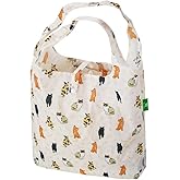 ECO CHIC Foldable Reusable Grocery Bags - Lightweight, Recycled & Reusable Shopping Bag - Waterproof Packable Tote