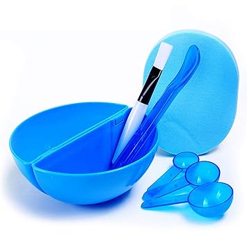 Prime 6 In 1 Facial Mask Mixing Bowl Kit Brush Spoon Stick For Women And Girls Multi Color Pack Of 1 (M9)