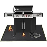 Under Grill Mat for Outdoor Grill Deck Patio Protector,48''x30'' Large Silicone Fireproof Waterproof Oil-proof Fire Pit Mat BBQ Floor Matt Pad