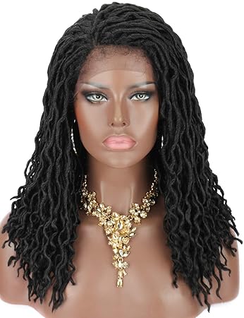 Amazon Com Kalyss Black Synthetic Dread Faux Locs Braids Lace
