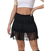 Lace Shirt Extender for Women Plus Size Underskirt Elastic Waist Half Slip Mini Skirts