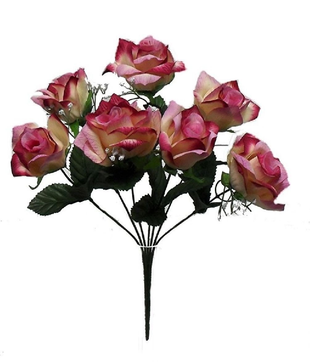 7クリーム藤色open B074nycqqf Rosesソフトタッチシルクウェディングブーケ花 センターピース 造花 オープニング 大放出セール Rumble Media