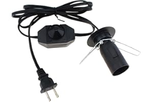 RTNLIT Salt Lamp Cord with Dimmer Switch, 6 feet Original Replacement Night Light Cord with Base Assembly, Lamp Cord with E12 Light Bulb Socket Clip for Himalayan Salt Lamp, 110V US Standard