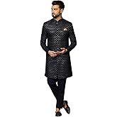 KISAH Men's Sherwani Set - Traditional Indian Ethnic Wear for Men - Ideal for Weddings, Festivals & Celebrations