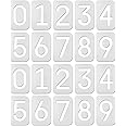 40 Pieces Number Stencils 10 All Number Curb Stencils Reusable Plastic Number Interlocking Stencils Address Number Painting Stencils Templates for Mailbox Signs Home Address Number (5.75 Inch)