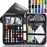 Sewing Kit Bundle with Scissors, Pearl Needle, Thread, Needles, Tape Measure, Carrying Case and Accessories for Domestic/Travel (Black)