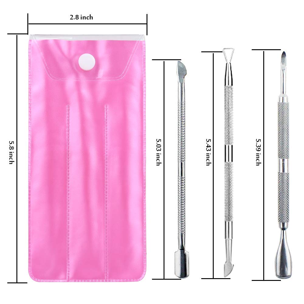 Cuticle Pusher and Cutter, YGDZ 3PCS Stainless Steel Manicure Pedicure Remover Tools Metal Cuticle Peeler Scraper for Fingernails and Toenails: Beauty