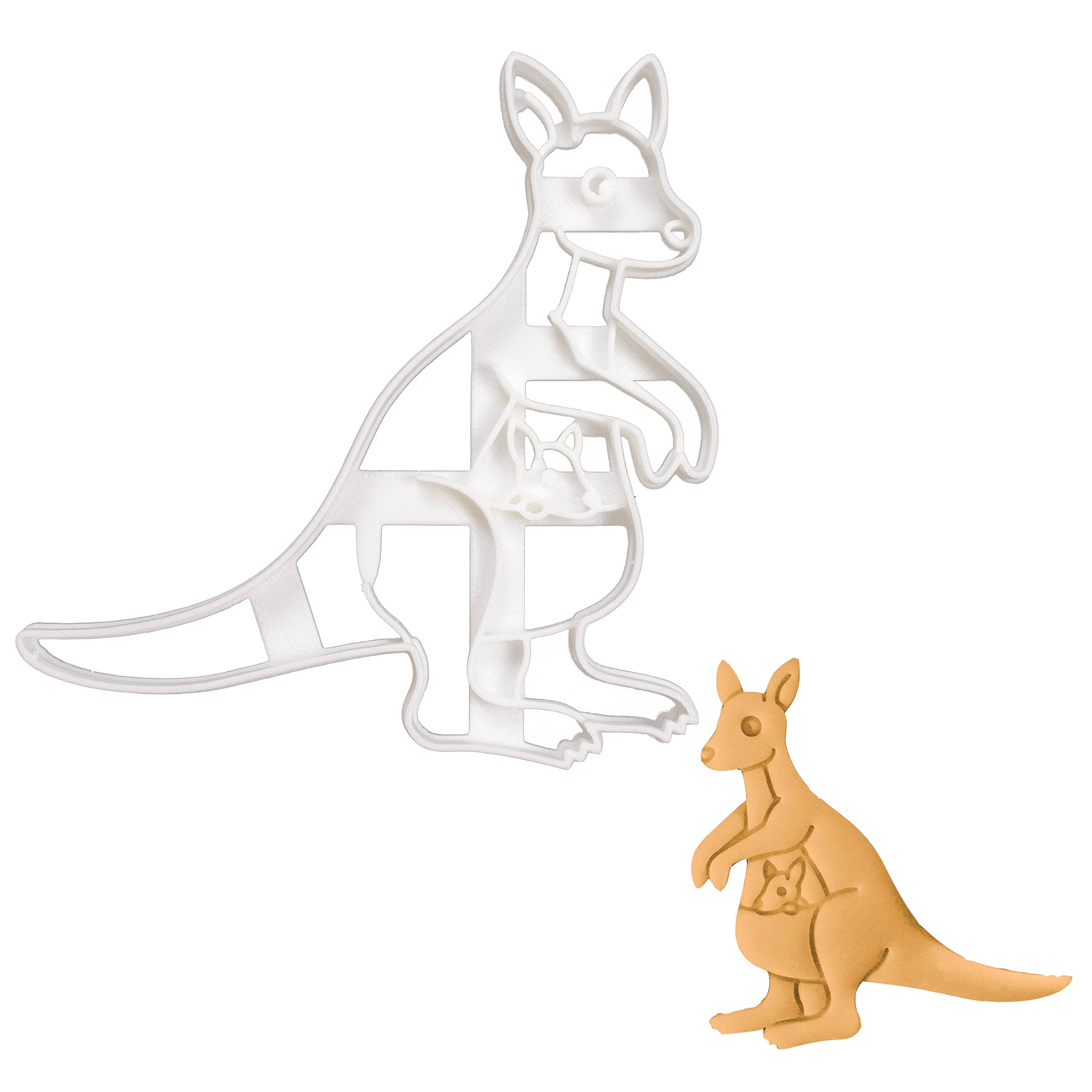 BAKERLOGY Kangaroo Cookie Cutter - Detailed Biscuit Cutter Design for Baking and Crafts, Ideal on Fondant, Dough, Clay