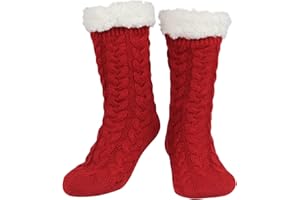 Sooneeya Slipper Socks for Women with Gripper - Winter Non Slip Thick Fuzzy Socks - Warm Cozy Christmas Gift