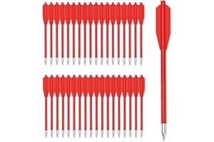 YLSIO ARCHERY 60PCS 6.3 Inch 50-80LB Mini Archery Crossbow Bolts Set with Sharp Metal Tip, Reusable Durable Arrow Dart for Shooting Target Practice, Small Hunting Game, Outdoor Fishing