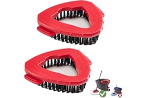 2PCS Spin Mop Head Refill Shower Cleaning Brush for Vileda EasyWring 1 Tank System, Hard Bristle Spin Mop Head Scrub Brushes 