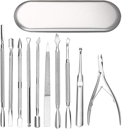 Amazon Sihostk キューティクルプッシャー 甘皮 処理 10点セット プロの甘皮ケアツール 甘皮プッシャー 甘皮切り 甘皮除去 ネイルリムーバーセット マニキュア ささくれ ステンレス製 ジェルネイル用 メタルケース付き Sihostk 甘皮プッシャー 通販