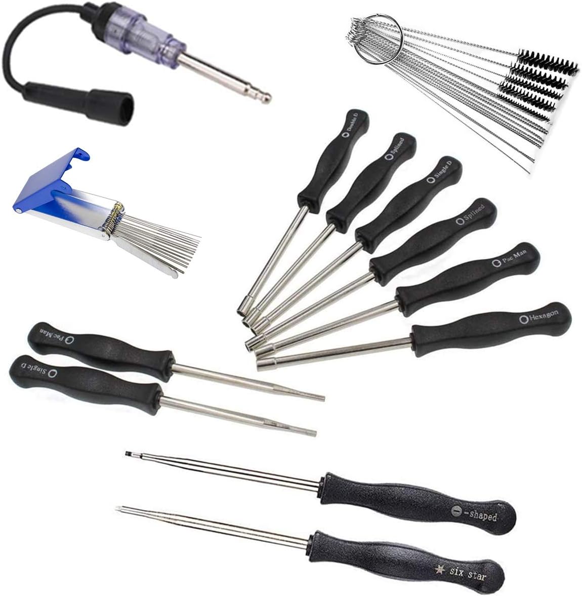 Toolyuan Carb Adjustment Tool Screwdriver Kit + Ignition Spark Tester+Carburetor Carbon Dirt Jet Remove Cleaner for Common 2 Cycle Engine String Trimmer Weed Eater Chainsaw Leaf Blower Lawn Mower : Garden & Outdoor