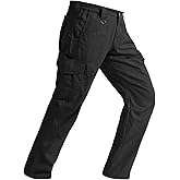 SPOSULEI Mens Tactical Pants Ripstop Cargo Work Pants with 9 Pockets Water Resistant Breathable Hiking Construction Pants