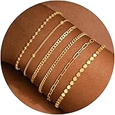 Dainty Gold Bracelets for Women Stackable 14K Gold Plated Bracelet Stacks Delicate Dot Snake Bracelet Sets Trendy Womens Minimalist Waterproof Jewelry Set Gifts