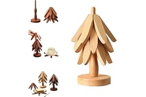 ERBIMOS Tree Trivet Set, Wooden Tree Trivet Set, Festive Holiday Hot Plate Mat for Kitchen & Dining, Heat-Resistant, Stylish Decorative Trivets for Hot Pots, Pans, and for Xmas Table Décor (Wood, 3pcs)