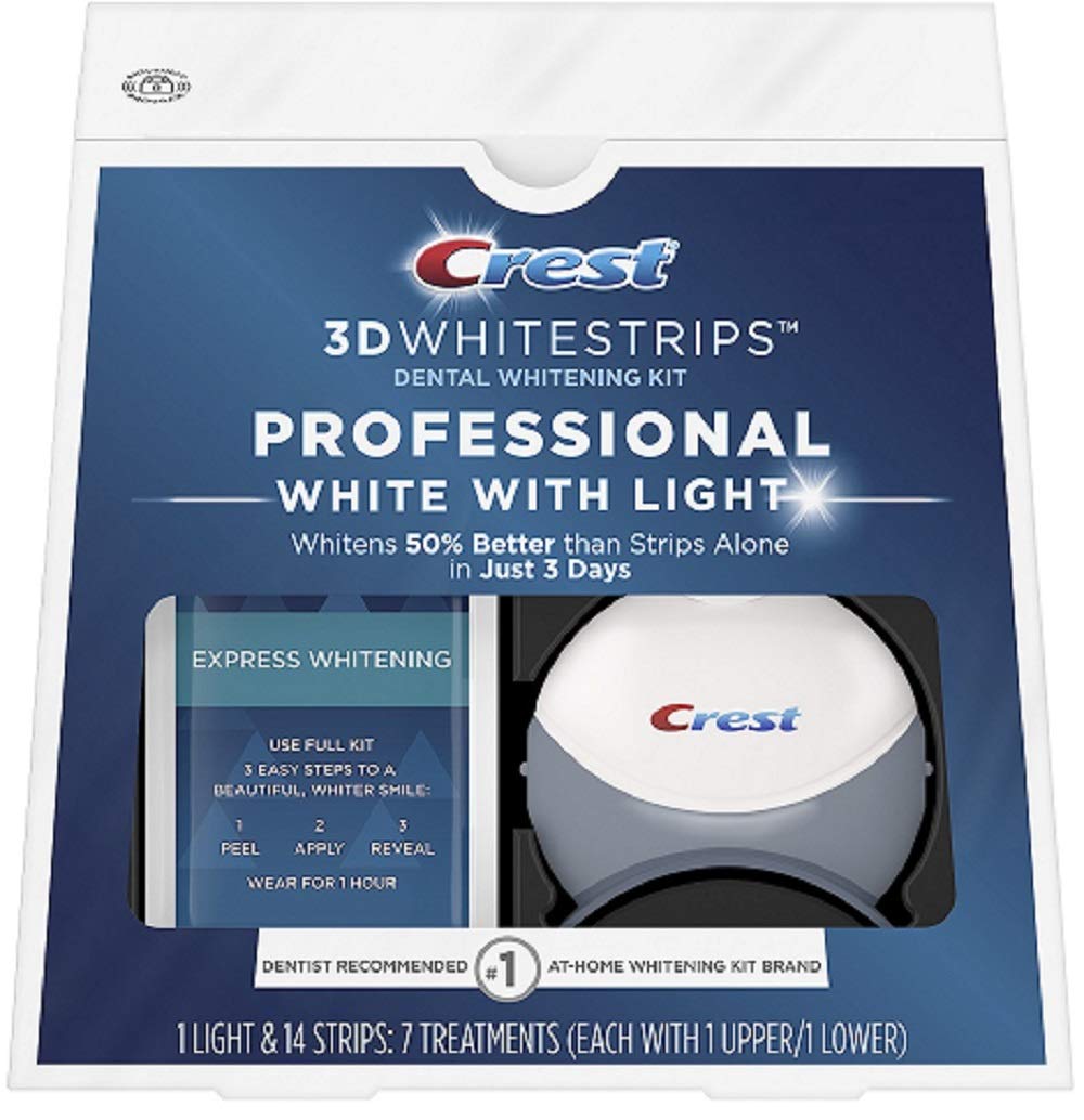 Crest 3D Whitestrips Professional White with Light Teeth Whitening Kit, 7 Treatments, 7Count: Grocery & Gourmet Food