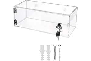 Clear Refrigerator Lock Box with Keys, 11" x 5" x 4" Thickened Acrylic Material Medicine Storage Box, Lockable Medicine Cabin