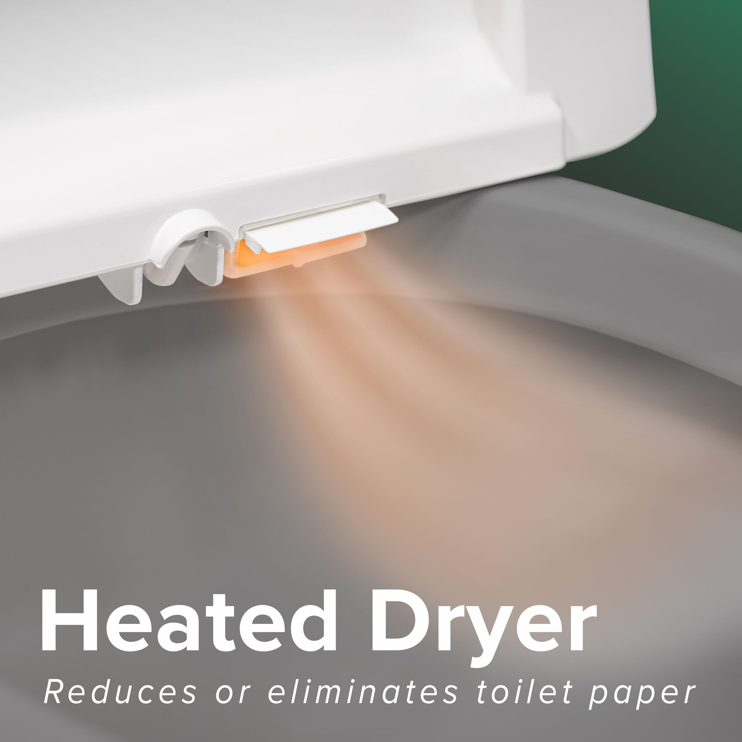SmartBidet® SB-2000WE Electric Smart Bidet™ Toilet Seat with Heated Seat, Warm Air Dryer, Temperature Control Wash, and Control Panel, Elongated Seat