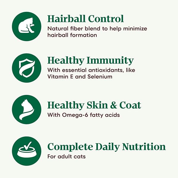 NUTRO WHOLESOME ESSENTIALS HAIRBALL CONTROL CAT FOOD DRY CHICKEN & BROWN RICE RECIPE, DRY CAT FOOD FOR ADULTS, 3 LB. BAG