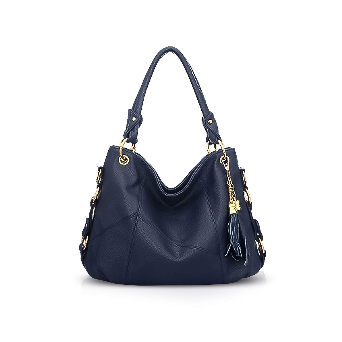 NICOLE & DORIS Women Handbag Large Capacity Shoulder Bags Soft Leather Hobo Bag Fashion Cross-Body Bags Top-Handle Bags with Tassel Blue — image 1