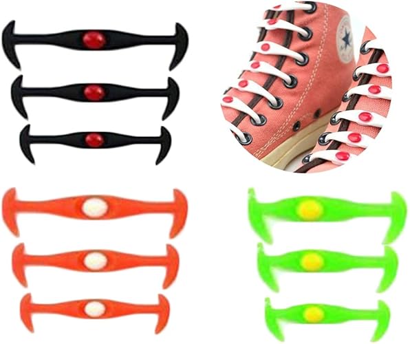 Amazon Raynag 36ピース くつひも 靴紐 靴ひも 結ばない 伸びる靴紐 シリコン製 伸縮性 防水 子供 大人 スニーカー キャンバス ブーツ スポーツ用 アウトドア 安全 長さ3種類 ブラック オレンジ グリーン 靴ひも