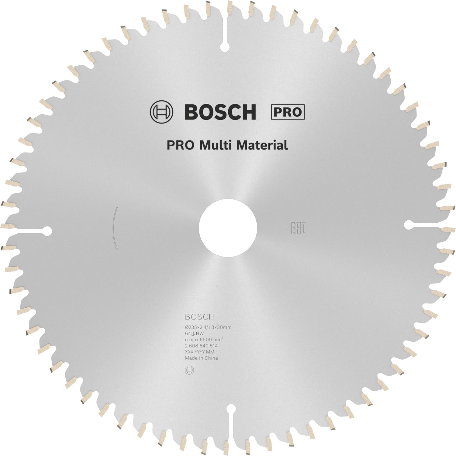 Bosch 1x PRO Multi Material Circular Saw Blade for Corded Hand-Held Saws (for Aluminium, Plastics, Ø mm, Professional Accessory Hand-Held Circular Saw)