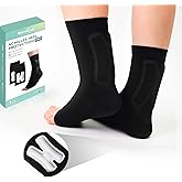 Welnove Achilles Tendonitis Heel Protector Sleeves H-Shape Achilles Tendon Support Compression Gel Padded Sleeve Socks for Cushion of Bursitis, Tendonitis, Tenderness, Dry Cracked - Regular