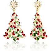 Christmas Earrings for Women Sparkling Colorful Crystal Christmas Tree Earring Snowflake Earrings Xmas Festival Fashion Jewelry Accessary