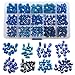 180 Pieces Blue Evil Eye Glass Beads for Jewelry Making - DIY Starter Kit for Adults - Free Leather Necklace and Bracelet for Inspiration - Wholesale Craft Supplies