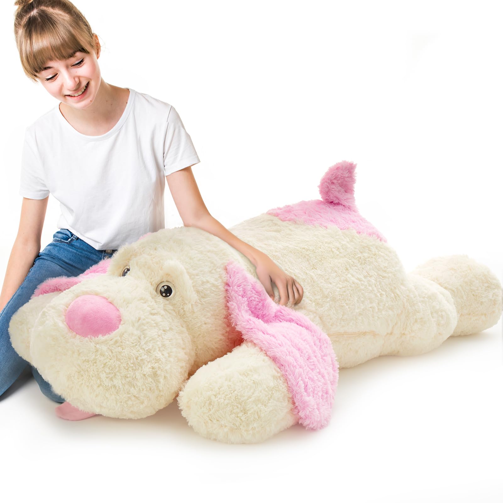 MaoGoLan 52 inches Giant Stuffed Puppy Dog Animal,Ultra Soft Large Dog Plush Soft Plush Dog Pillow Toy for Girls,Kids,Puppy Lover