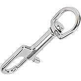Qiilu Diving Clips, Stainless Steel Diving Single Ended Snap Clips Single Eye Bolt Snap Hooks Buckle(90mm)