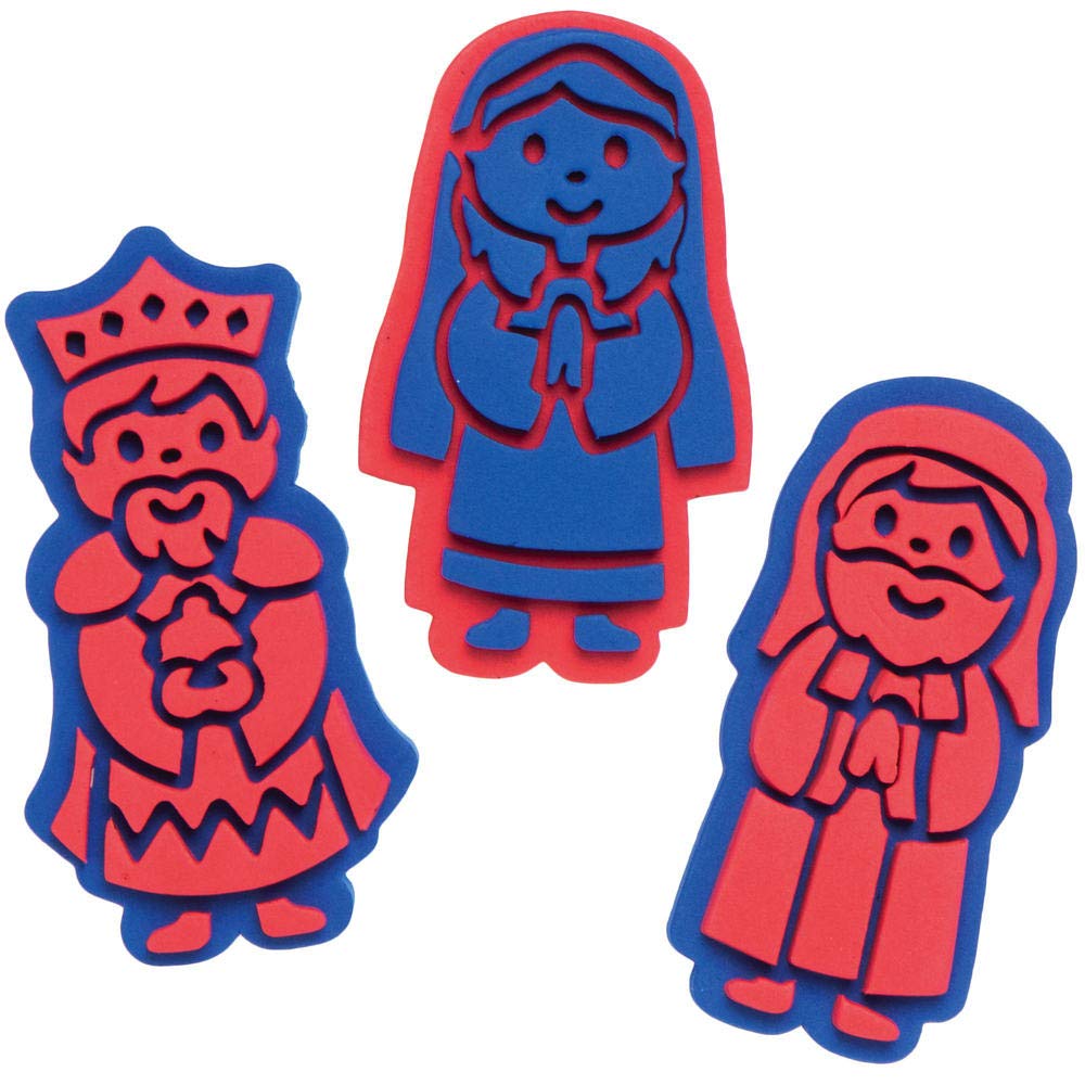 Baker Ross AX581 Nativity Foam Stampers - Pack of 10, Stamp Set for Children Ideal for Kids Arts and Crafts Projects Nativity - Image 5