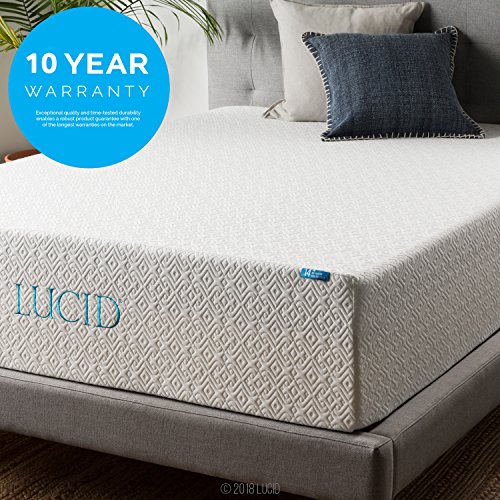 LUCID 14inch Memory Mattress with Triple Layer Foam (Queen)...