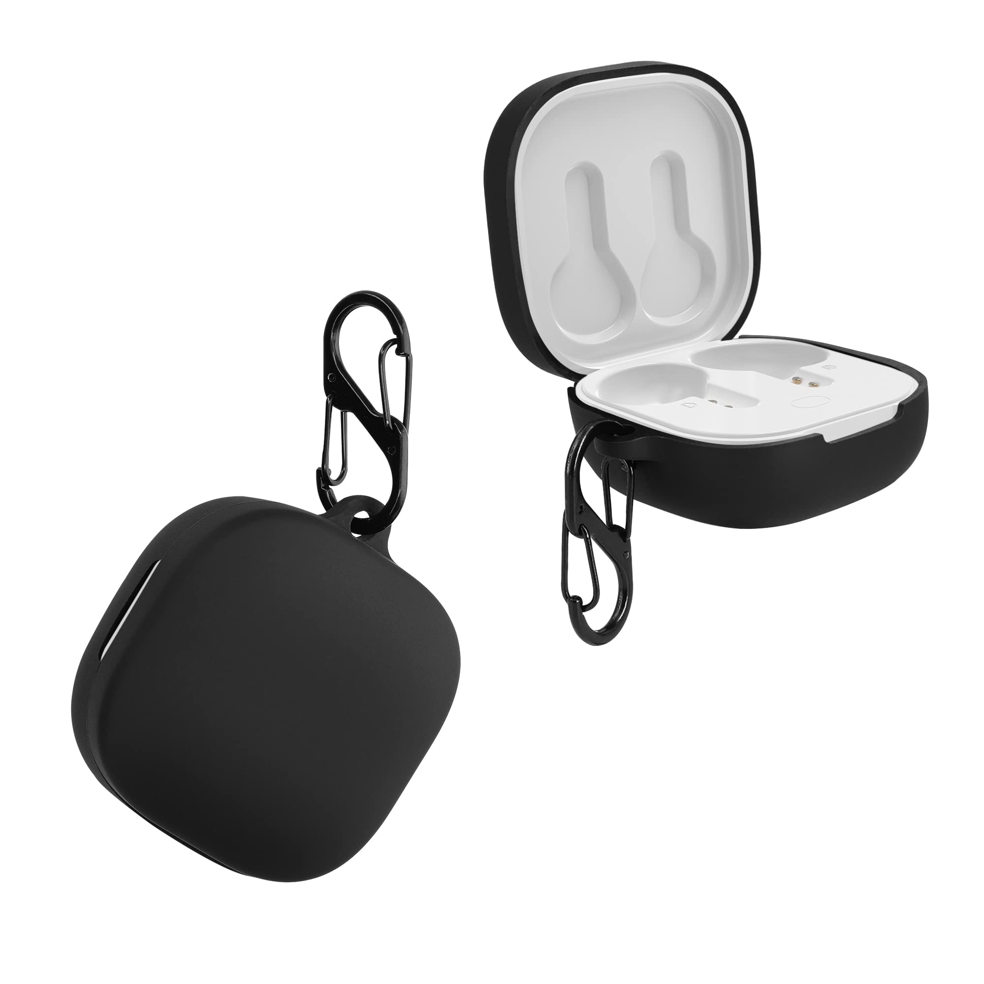 kwmobile Case Compatible with QCY T13 Case - Silicone Cover Holder for Earbuds - Black