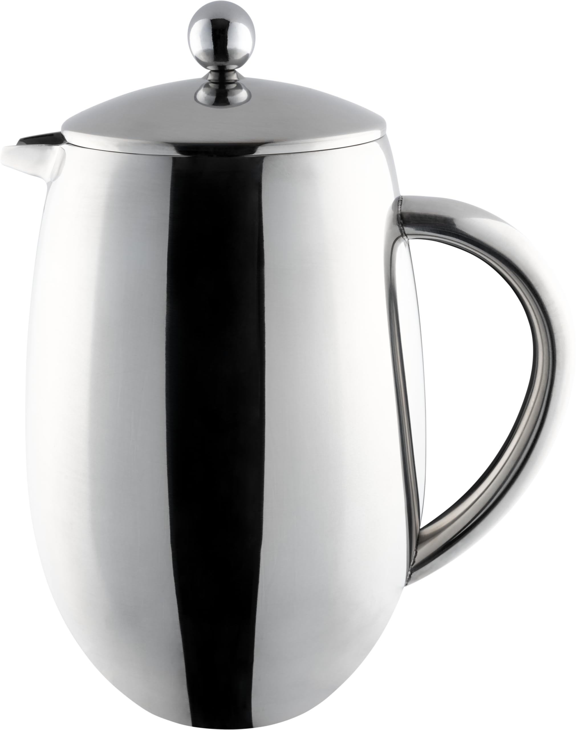 Café Ole 12 Cup Double Walled Bellied Cafetiere French Press Coffee Maker, Mirror, 1.5 Litre, BFD-12