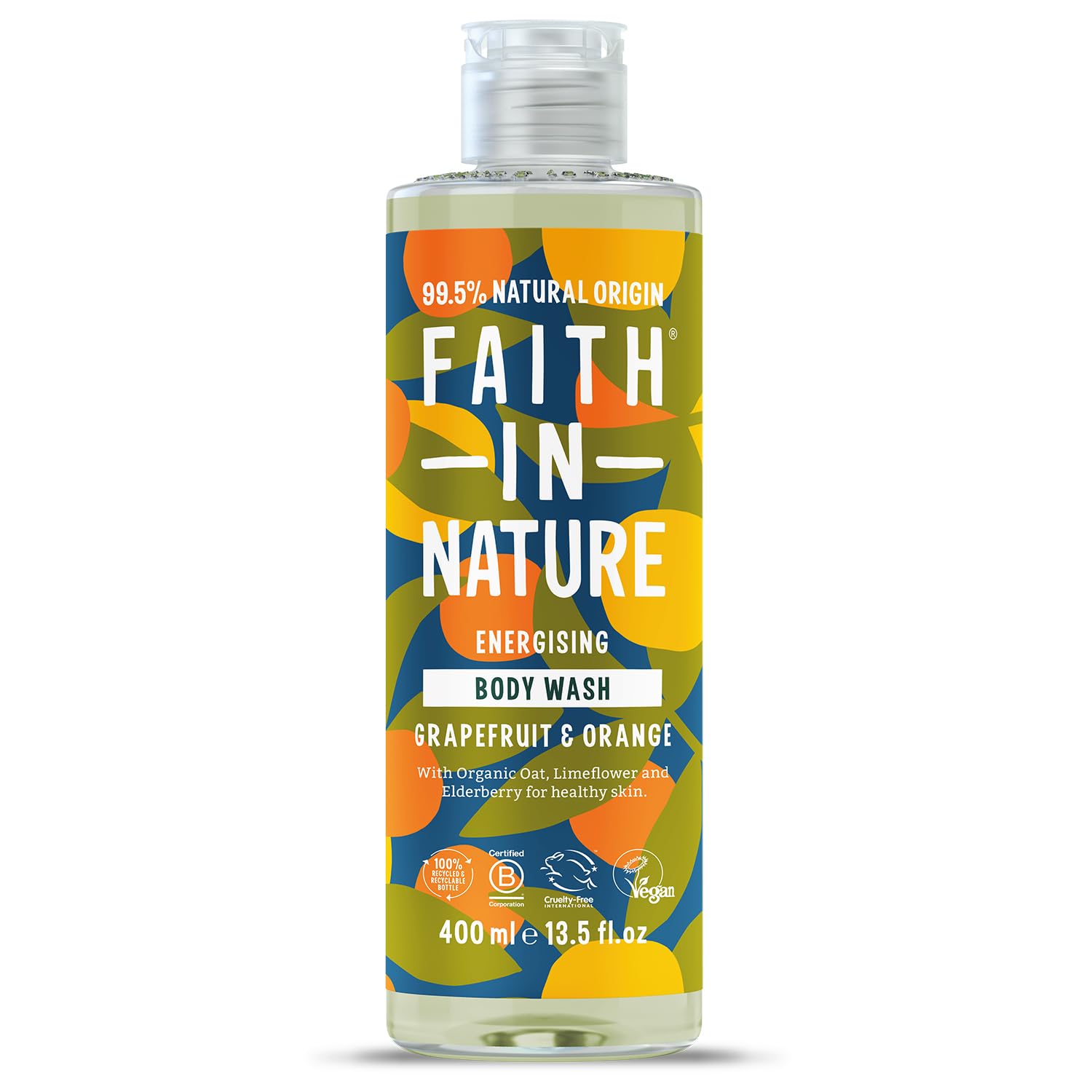 Faith In Nature Natural Grapefruit and Orange Body Wash, Energising Shower Gel, Vegan and Cruelty Free, No SLS or Parabens, 400 ml — image 1