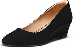 mysoft Women's Wedge Pumps Low Heel Closed Toe 2in Dress Shoes