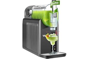 VISCHIC Slushie Machine: Slushy Machine for Home Use with 7 Preset Programs & Auto Cleaning Function, Frozen Drink Maker Easy to Make Slush Margarita Frappés Cocktail & More, 4H Fresh (Premium Grey)