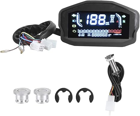 Amazon オートバイメーター スピードメーター 電源電圧 Dc 8 12v 速度表示 Km H Mph 1 2 4気筒モーターサイクル用 多機能 Lcdメーター オートバイ改造パーツ スピードメーター 車 バイク