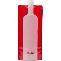 Wine2Go The Original Foldable and Reusable Wine Pouch that Holds a Full 750ml Bottle, Red