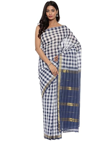 Womens Pure Cotton Saree With Running Blouse (CCOPSC9306_Multicolored)