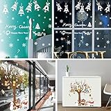 Magtimes Santa Claus Owls Christmas Tree Gifts Wall Stickers,Snowflake Bell wall decals Removable Wall Stickers for Kids DIY Home Decorations Decor (Christmas & New Year)