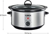 Tower 3.5 L Slow Cooker with 3 Heat Settings Dishwasher Safe Pot T16039Y view 5