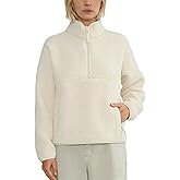 SeeLuNa Slouchy Fleece Sweatshirts for Women Half Zip Stand Collar Pullovers Fuzzy Warm Sherpa Cropped Hoodie with Pockets