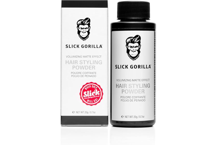 Slick Gorilla Hair Styling Powder for Men 0.70 oz (20ml) | Texture Powder | Matte Finish | 24 Hours All Day Hold | Adds Volume & Texture | Lightweight | Non-Sticky | No Shine | Texturizing Product