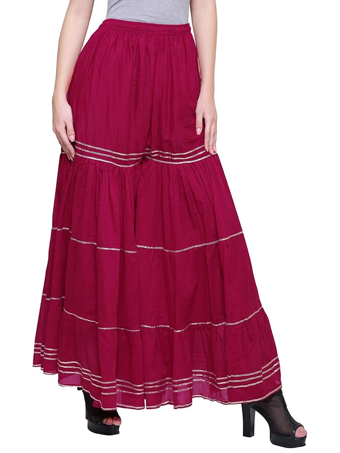 color india magenta cotton sharara palazzo for girl's